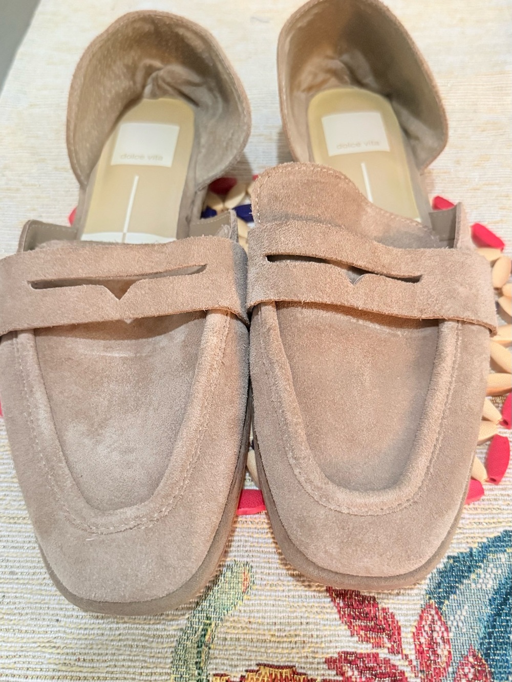 Dolce Vita Taupe Suede Penny Loafers for Women